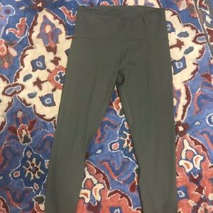 Lululemon time to train crop olive green leggings